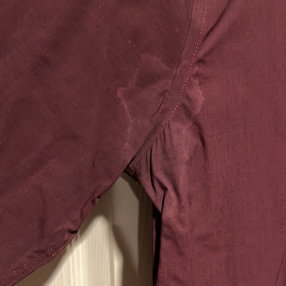 Express Men 1MX Slim Fit Dress Shirt - Maroon - Picture 4 of 5